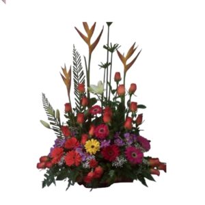 RAMO DE FLORES JARDIN SALMON